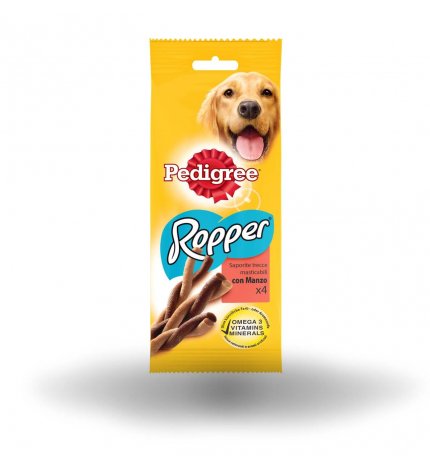 PEDIGREE CANE SNACK ROPPER MANZO 4 PEZZI DA 70 GR