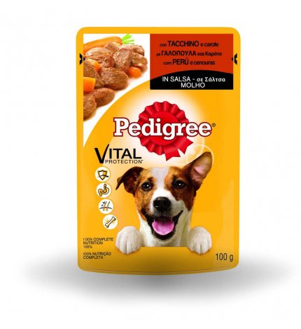 Pedigree cane vital protection tacchino e carote in salsa da 100 gr in busta