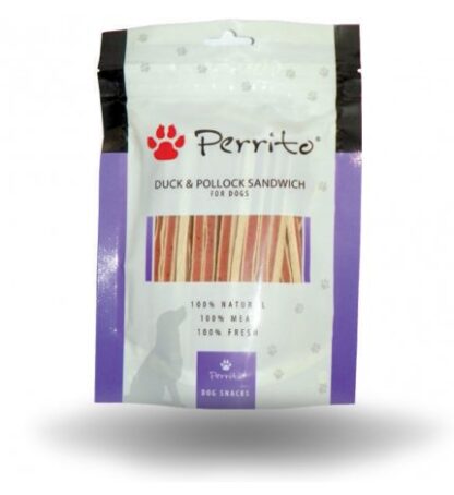 Perrito cane snack sandwich di anatra e baccala' da 100 gr