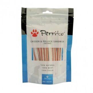 PERRITO CANE SNACK SANDWICH POLLO E MERLUZZO DA 100 GR