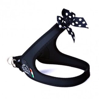 Pettorina fashion fiocco pois misura 1 nero