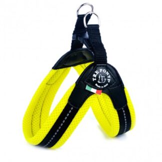 Pettorina in rete fluo chiusura in plastica misura 4 giallo