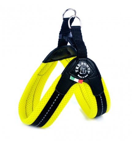 Pettorina in rete fluo chiusura in plastica misura 4 giallo
