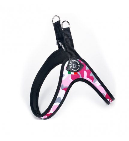 Pettorina mimetica rosa chiusura con plastica misura 1,5