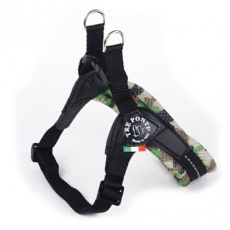 Pettorina sottopancia regolabile misura 1,5 chiusura in plastica verde mimetico