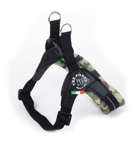 Pettorina sottopancia regolabile misura 1,5 chiusura in plastica verde mimetico