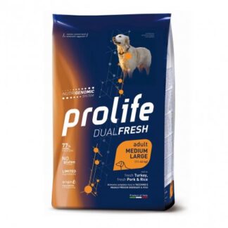 PROLIFE CANE ADULT MEDIUM LARGE DUAL FRESH AL TACCHINO E MAIALE DA 12 KG