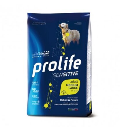 PROLIFE CANE ADULT MEDIUM LARGE SENSITIVE CONIGLIO E PATATE DA 10 KG