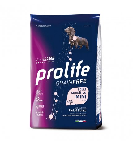 PROLIFE CANE ADULT MINI SENSITIVE GRAIN FREE AL MAIALE E PATATE DA 2 KG