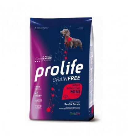 PROLIFE CANE ADULT MINI SENSITIVE GRAIN FREE CON MANZO E PATATE DA 2 KG