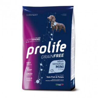 PROLIFE CANE ADULT MINI SENSITIVE GRAIN FREE SOGLIOLA PESCE E PATATE DA 2 KG