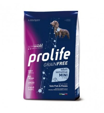 PROLIFE CANE ADULT MINI SENSITIVE GRAIN FREE SOGLIOLA PESCE E PATATE DA 2 KG