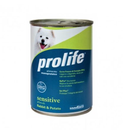 Prolife cane all breeds sensitive coniglio e patate da 400 gr in lattina