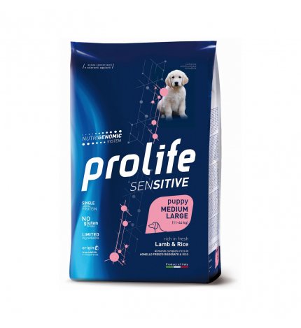 PROLIFE CANE PUPPY MEDIUM LARGE SENSITIVE AGNELLO E RISO DA 2,5 KG
