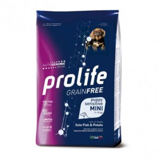 PROLIFE CANE PUPPY MINI SENSITIVE GRAIN FREE SOGLIOLA PESCE E PATATE DA 2 KG