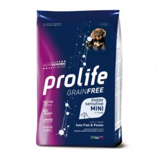 PROLIFE CANE PUPPY MINI SENSITIVE GRAIN FREE SOGLIOLA PESCE E PATATE DA 600 GR