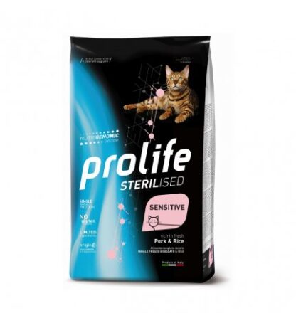 PROLIFE GATTO ADULT SENSITIVE STERILIZZATO MAIALE E RISO DA 1,5 KG
