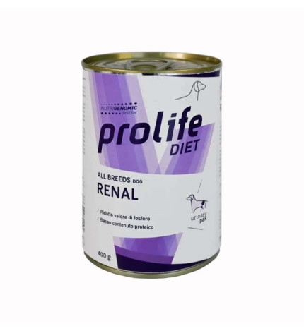 Prolife veterinary formula cane renal da 400 gr in lattina