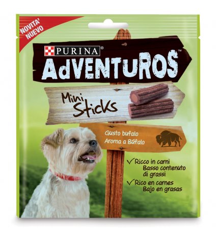PURINA ADVENTUROS SNACK CANE MINI STICKS AL BUFALO DA 90 GR