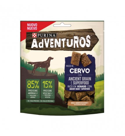 PURINA ADVENTUROS SNACK CANE RICCO IN CERVO CON ANCIENT GRAIN E SUPERFOOD DA 120 GR