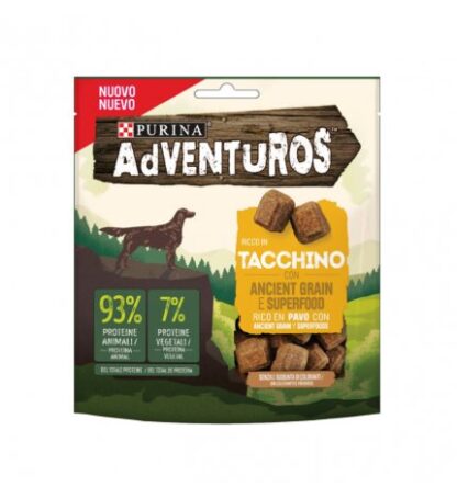 PURINA ADVENTUROS SNACK CANE RICCO IN TACCHINO CON ANCIENT GRAIN E SUPERFOOD DA 120 GR