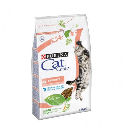 PURINA CHOW CAT GATTO ADULT SENSITIVE AL SALMONE DA 1,5 KG