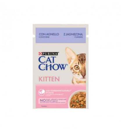 Purina chow cat gatto kitten con agnello e zucchine in salsa da 85 gr in busta