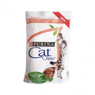 PURINA CHOW CAT GATTO SENSITIVE AL SALMONE E ZUCCHINE DA 85 GR IN BUSTA