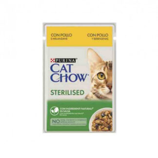 Purina chow cat gatto sterilizzato al pollo e melanzane da 85 gr in busta