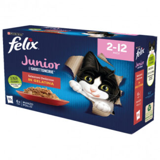 Purina felix agail gatto ghiottonerie junior 12 buste da 85 gr