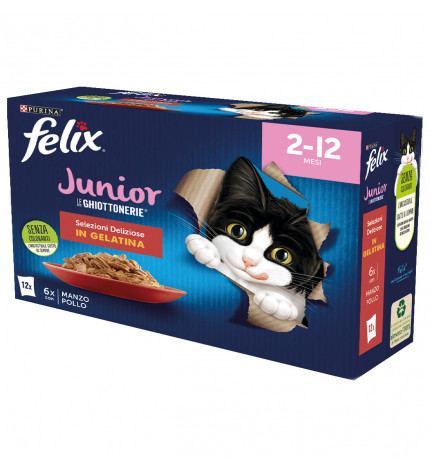 Purina felix agail gatto ghiottonerie junior 12 buste da 85 gr