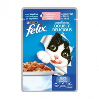 PURINA FELIX GATTO DOUBLY DELICIOUS SARDINE E SALMONE DA 100 GR