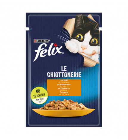 Purina felix le ghiottonerie  gatto in gelatina al pollo da 85 gr in busta