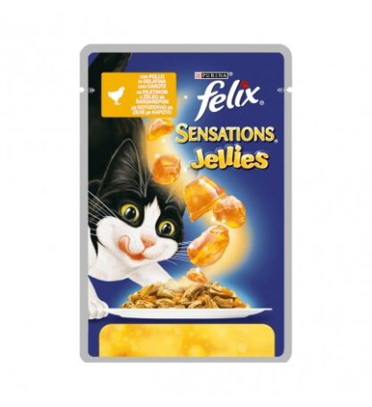 PURINA FELIX SENSATIONS GATTO AL POLLO E CAROTE DA 100 GR IN BUSTA