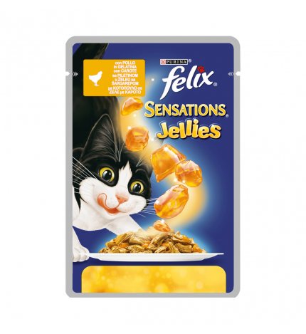 PURINA FELIX SENSATIONS GATTO AL POLLO E CAROTE DA 100 GR IN BUSTA