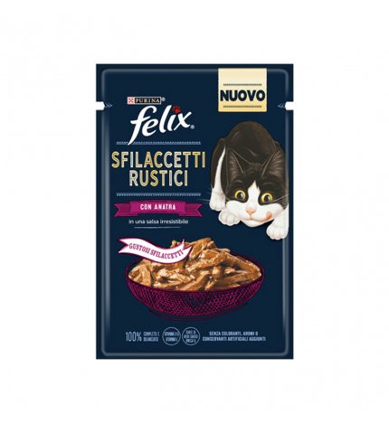 PURINA GATTO FELIX SFILACCETTI RUSTICI IN SALSA CON ANATRA DA 80 GR IN BUSTINA