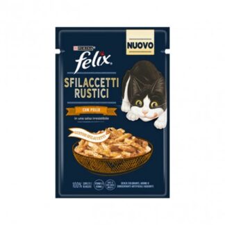 PURINA GATTO FELIX SFILACCETTI RUSTICI IN SALSA CON POLLO DA 80 GR IN BUSTINA