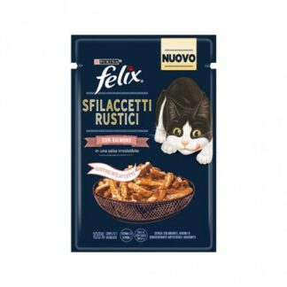 PURINA GATTO FELIX SFILACCETTI RUSTICI IN SALSA CON SALMONE DA 80 GR IN BUSTINA