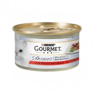 PURINA GOURMET DIAMANT GATTO SFILACCETTI CON MANZO DA 85 GR IN LATTINA