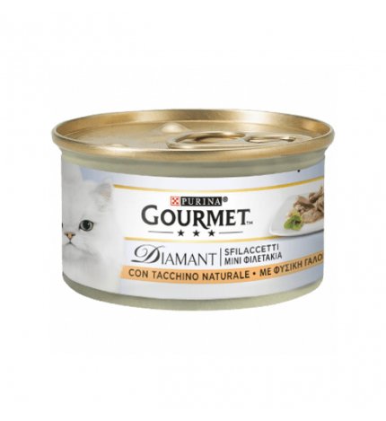 PURINA GOURMET DIAMANT GATTO SFILACCETTI CON TACCHINO DA 85 GR IN LATTINA
