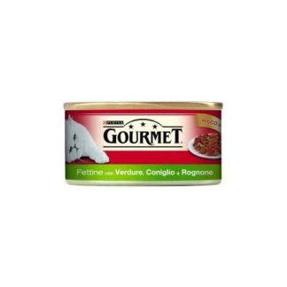 PURINA GOURMET GATTO FETTINE AL CONIGLIO ROGNONE VERDURE DA 195 GR IN LATTINA