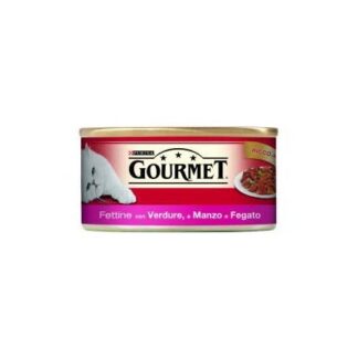 PURINA GOURMET GATTO FETTINE AL MANZO FEGATO E VERDURE DA 195 IN LATTINA