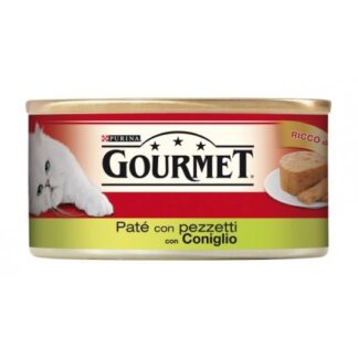 PURINA GOURMET GATTO PATE' CON PEZZETTI DI CONIGLIO DA 195 GR IN LATTINA