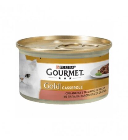 PURINA GOURMET GOLD GATTO CASSEROLE ALL' ANATRA E TACCHINO DA 85 GR IN LATTINA