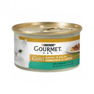 PURINA GOURMET GOLD GATTO DADINI AL CONIGLIO E CAROTE DA 85 GR IN LATTINA