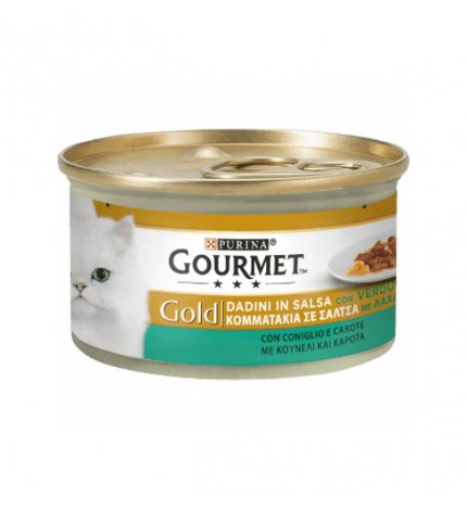 PURINA GOURMET GOLD GATTO DADINI AL CONIGLIO E CAROTE DA 85 GR IN LATTINA