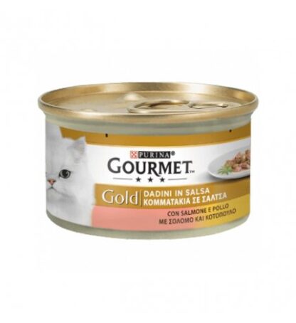 PURINA GOURMET GOLD GATTO DADINI AL SALMONE & POLLO DA 85 GR IN LATTINA