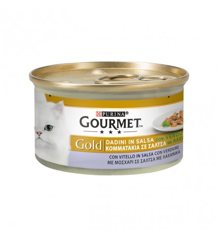 PURINA GOURMET GOLD GATTO DADINI AL VITELLO E VERDURE DA 85 GR IN LATTINA
