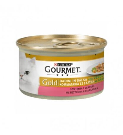 PURINA GOURMET GOLD GATTO DADINI ALLA TROTA E VERDURE DA 85 GR IN LATTINA