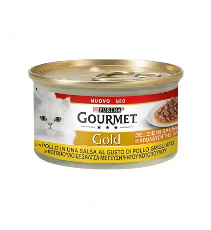 PURINA GOURMET GOLD GATTO DELIZIE IN SALSA CON POLLO GRIGLIATO DA 85 G